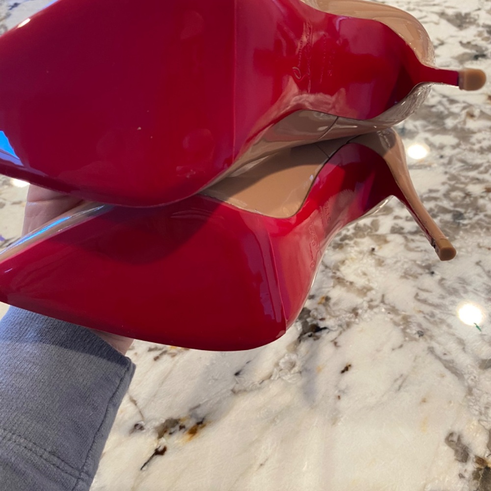 Christian Louboutin Nude Patent Leather Heels - Picture 14 of 14